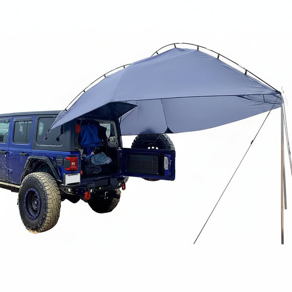 10 Ft. X 12 Ft. Gray Portable Teardrop Awning Canopy for Vehicles