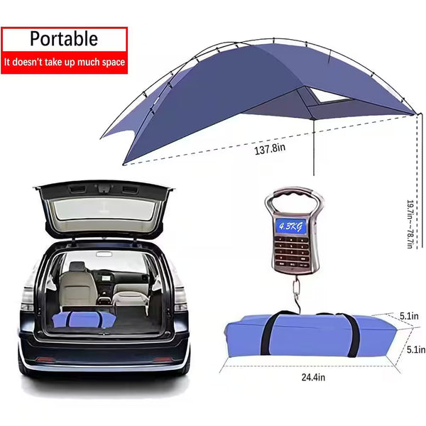 10 Ft. X 12 Ft. Gray Portable Teardrop Awning Canopy for Vehicles