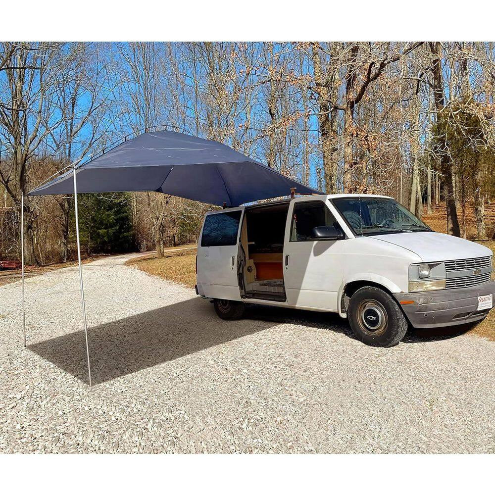 10 Ft. X 12 Ft. Gray Portable Teardrop Awning Canopy for Vehicles — product view 6