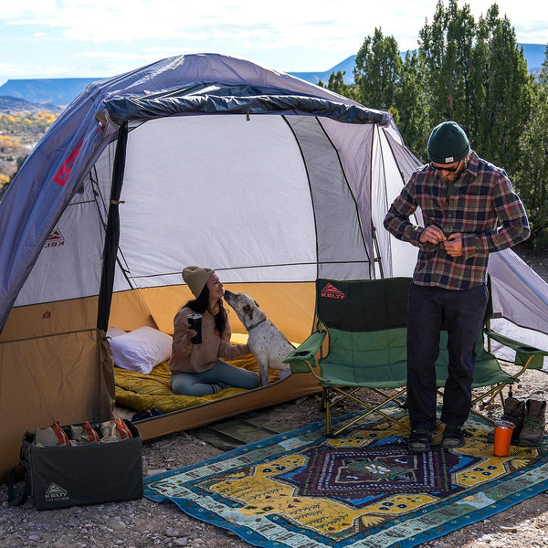 Kelty Caboose 4P Tent and Vehicle Awning Shelter, Universal Attachment for Vans, Trucks, Suvs, Standing Height Door, Massive Vestibule, Fully Freestanding, Designed in Sunny Colorado (2023)