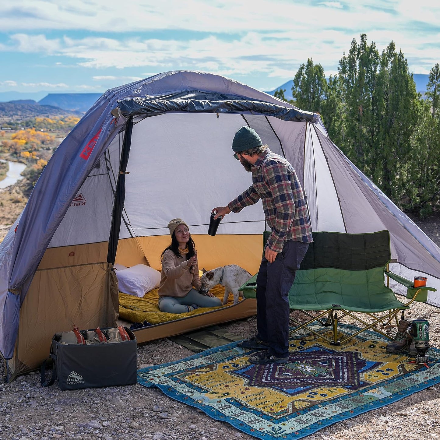 Kelty Caboose 4P Tent and Vehicle Awning Shelter, Universal Attachment for Vans, Trucks, Suvs, Standing Height Door, Massive Vestibule, Fully Freestanding, Designed in Sunny Colorado (2023) — product view 3
