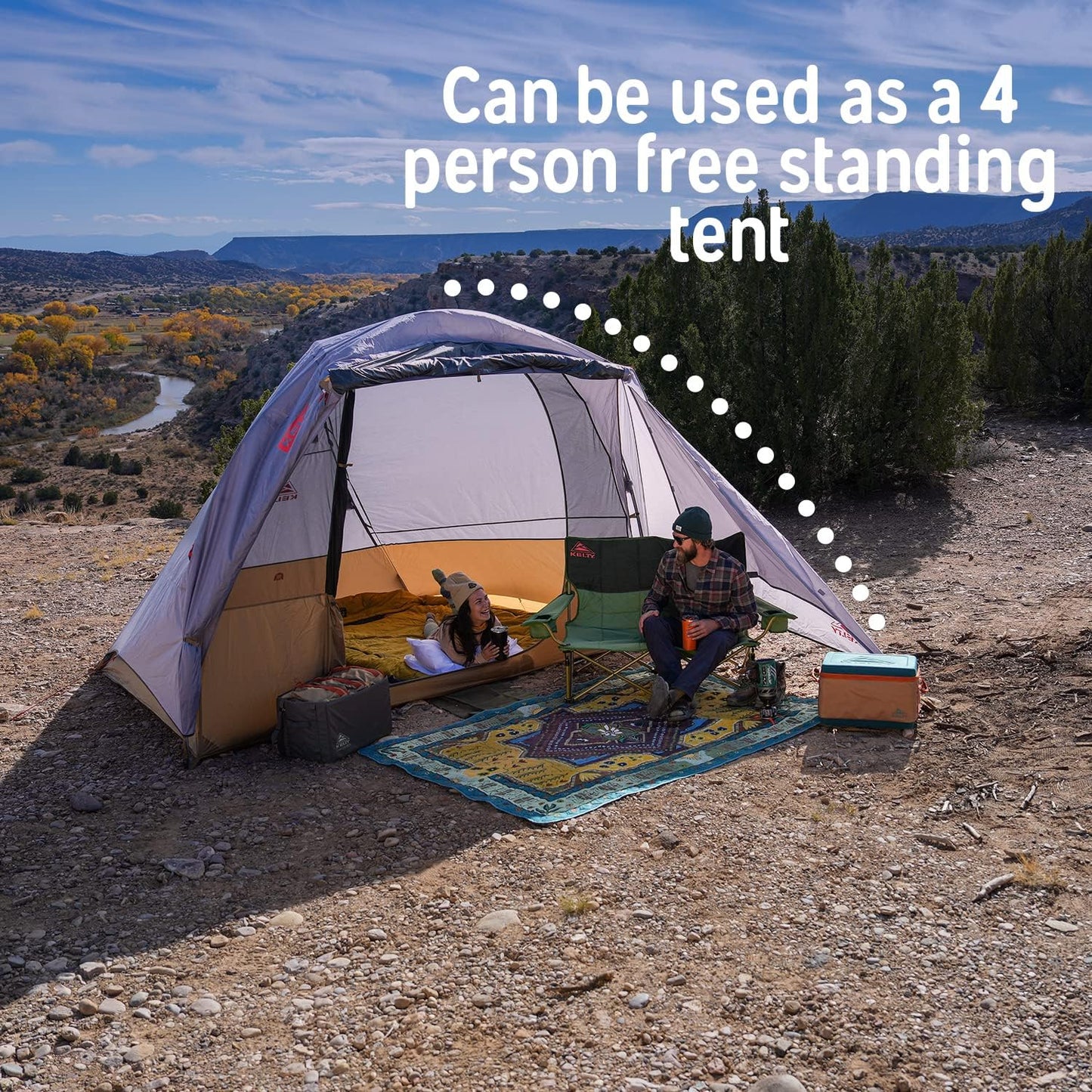 Kelty Caboose 4P Tent and Vehicle Awning Shelter, Universal Attachment for Vans, Trucks, Suvs, Standing Height Door, Massive Vestibule, Fully Freestanding, Designed in Sunny Colorado (2023) — product view 6