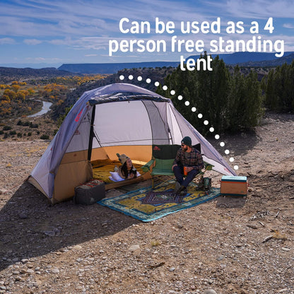 Kelty Caboose 4P Tent and Vehicle Awning Shelter, Universal Attachment for Vans, Trucks, Suvs, Standing Height Door, Massive Vestibule, Fully Freestanding, Designed in Sunny Colorado (2023) — product view 6