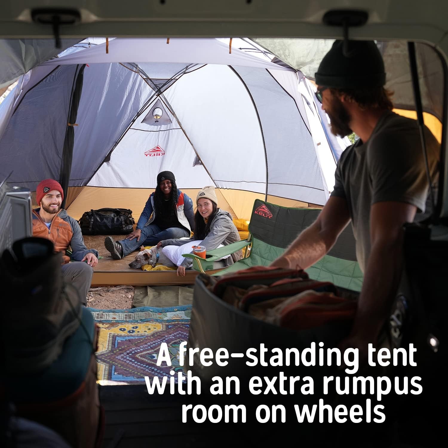 Kelty Caboose 4P Tent and Vehicle Awning Shelter, Universal Attachment for Vans, Trucks, Suvs, Standing Height Door, Massive Vestibule, Fully Freestanding, Designed in Sunny Colorado (2023) — product view 7