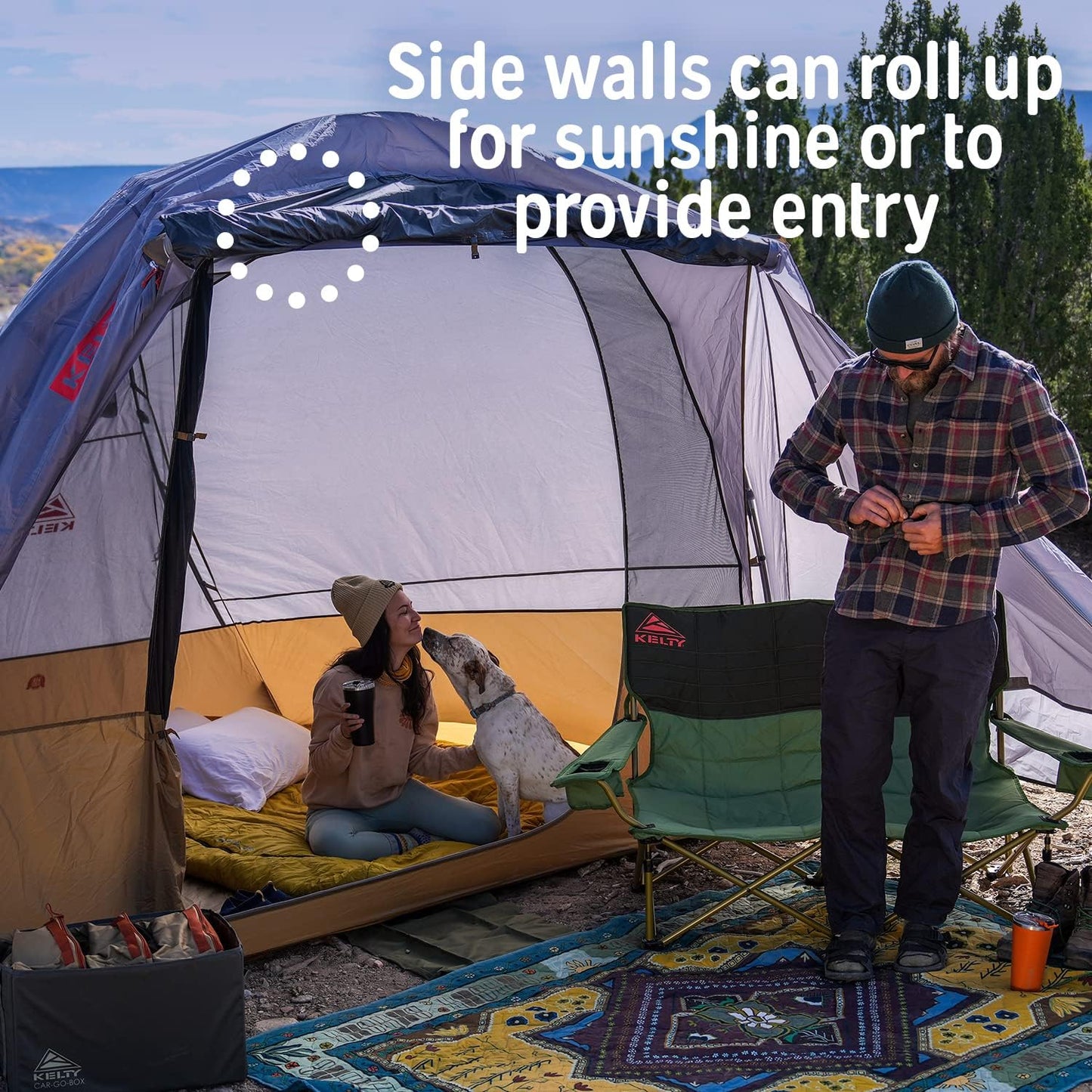 Kelty Caboose 4P Tent and Vehicle Awning Shelter, Universal Attachment for Vans, Trucks, Suvs, Standing Height Door, Massive Vestibule, Fully Freestanding, Designed in Sunny Colorado (2023) — product view 8