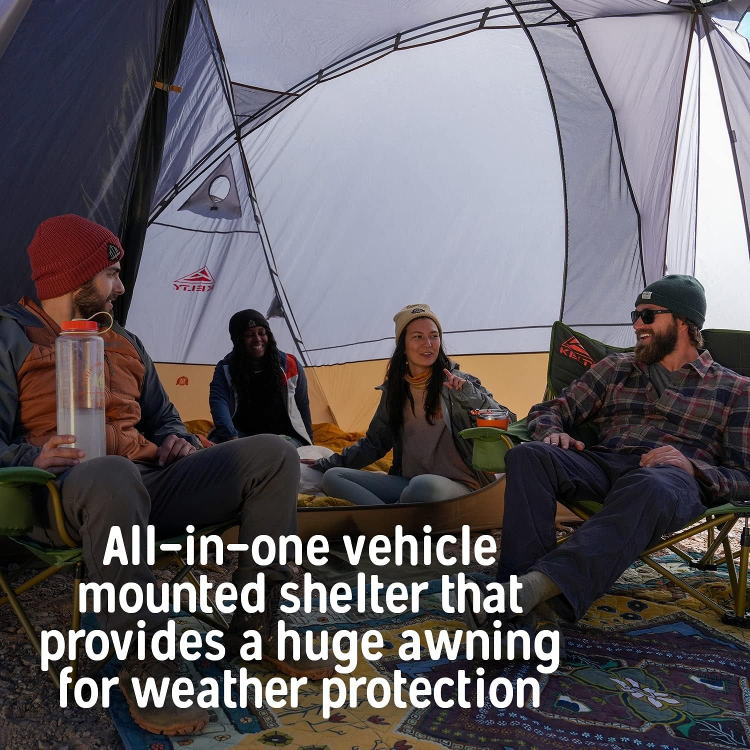 Kelty Caboose 4P Tent and Vehicle Awning Shelter, Universal Attachment for Vans, Trucks, Suvs, Standing Height Door, Massive Vestibule, Fully Freestanding, Designed in Sunny Colorado (2023) — product view 9