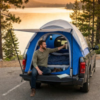 Sportz Truck Tent | Pickup Truck Bed Camping Tent | Full Rainfly for Water Protection | Sturdy and Spacious 2-Person Truck Tent | Easy 15-Minute Setup | Blue/Gray — Lifestyle
