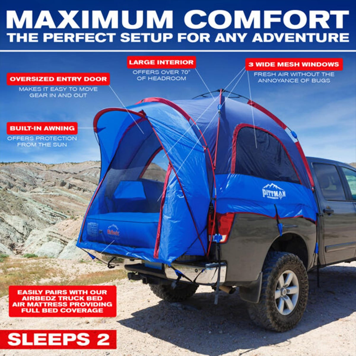 Pittman Truck Bed Tent for Full-Size Short Beds — product view 4