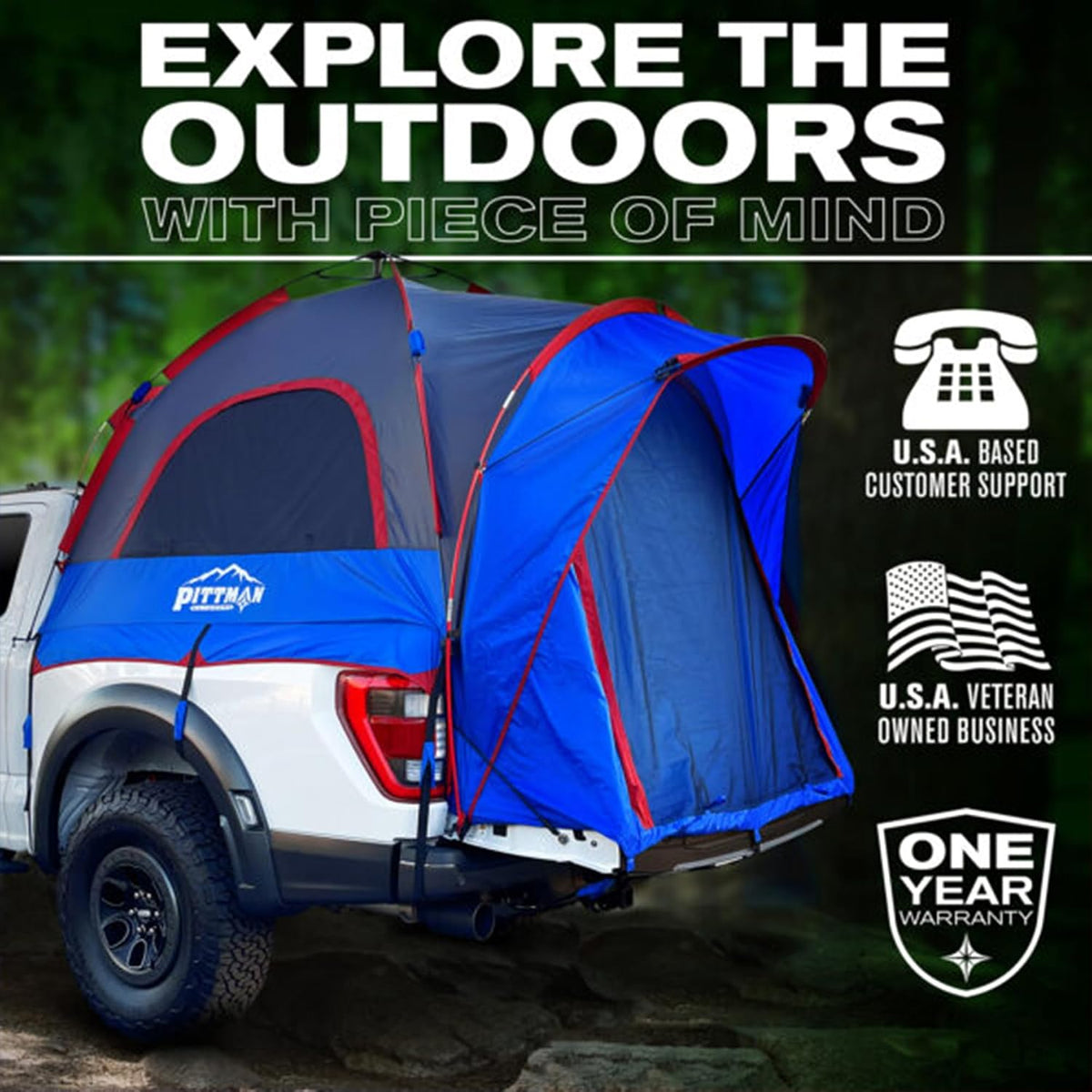 Pittman Truck Bed Tent for Full-Size Short Beds — product view 5