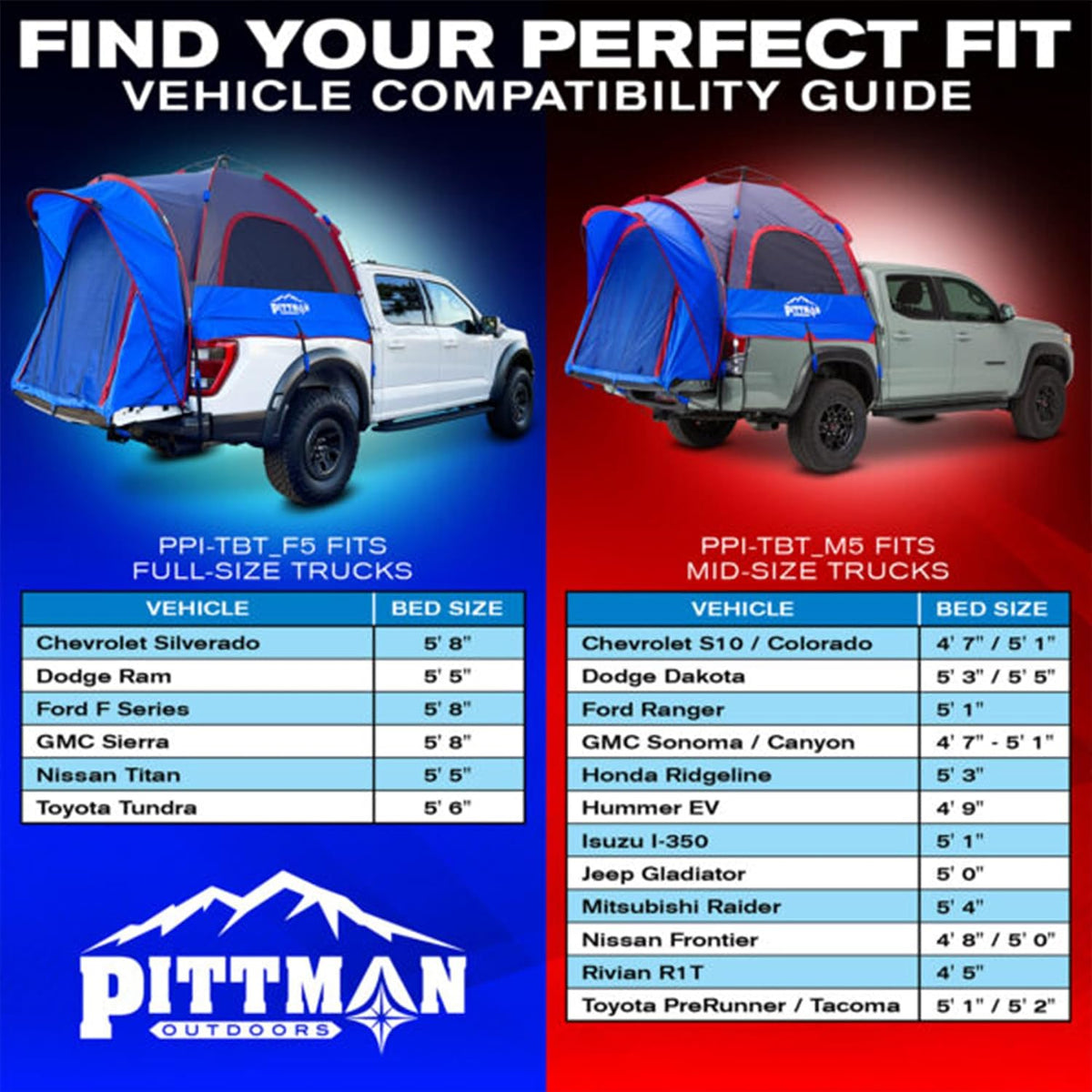 Pittman Truck Bed Tent for Full-Size Short Beds — product view 6