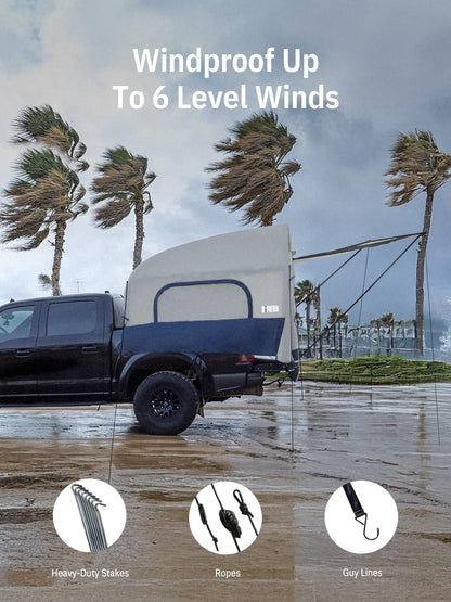 Truck Bed Tent for Camping 5Ft-8Ft for 2+1 People, 2 Mins Setup | Inflatable Pickup Truck Tent, PU 3000Mm Waterproof & High-Strength Windproof, Spacious Interior for Multi-Landscape — product view 9