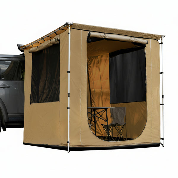 Vehicle Awning 8.2' X 8.2' Rip-Stop 420D Oxford Side Awning Changing Room with PVC Floor, Waterproof & Wind Resistance, Easy Setup Design