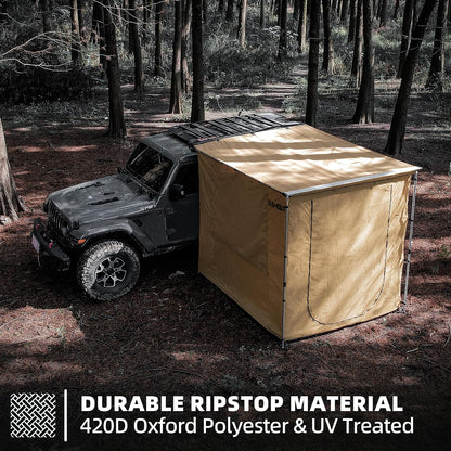 Vehicle Awning 8.2' X 8.2' Rip-Stop 420D Oxford Side Awning Changing Room with PVC Floor, Waterproof & Wind Resistance, Easy Setup Design — product view 3