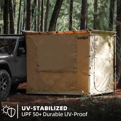 Vehicle Awning 8.2' X 8.2' Rip-Stop 420D Oxford Side Awning Changing Room with PVC Floor, Waterproof & Wind Resistance, Easy Setup Design — product view 4
