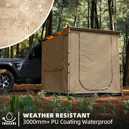 Vehicle Awning 8.2' X 8.2' Rip-Stop 420D Oxford Side Awning Changing Room with PVC Floor, Waterproof & Wind Resistance, Easy Setup Design — product view 5
